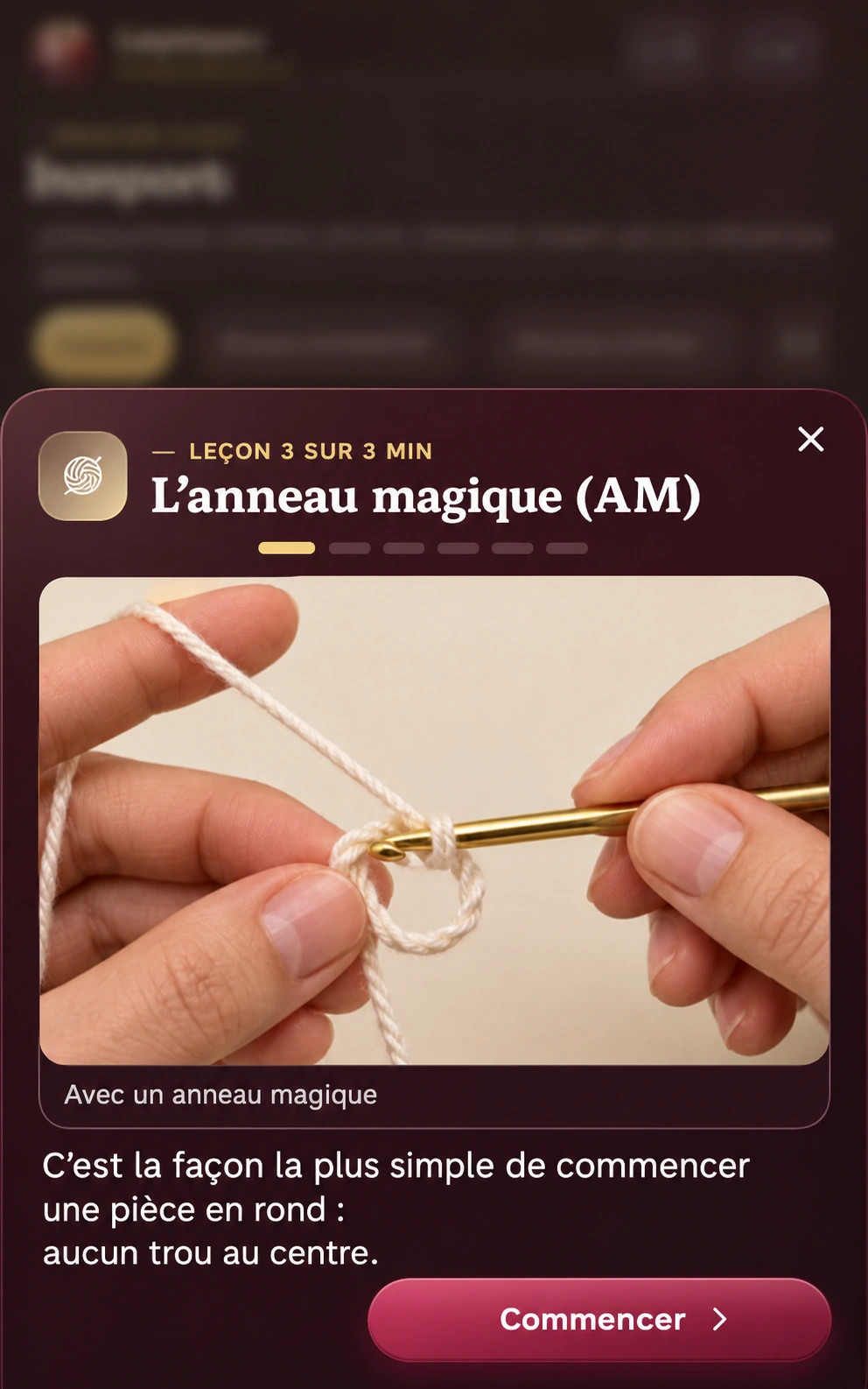 App Atelier de Noël : cours illustré sur l'anneau magique